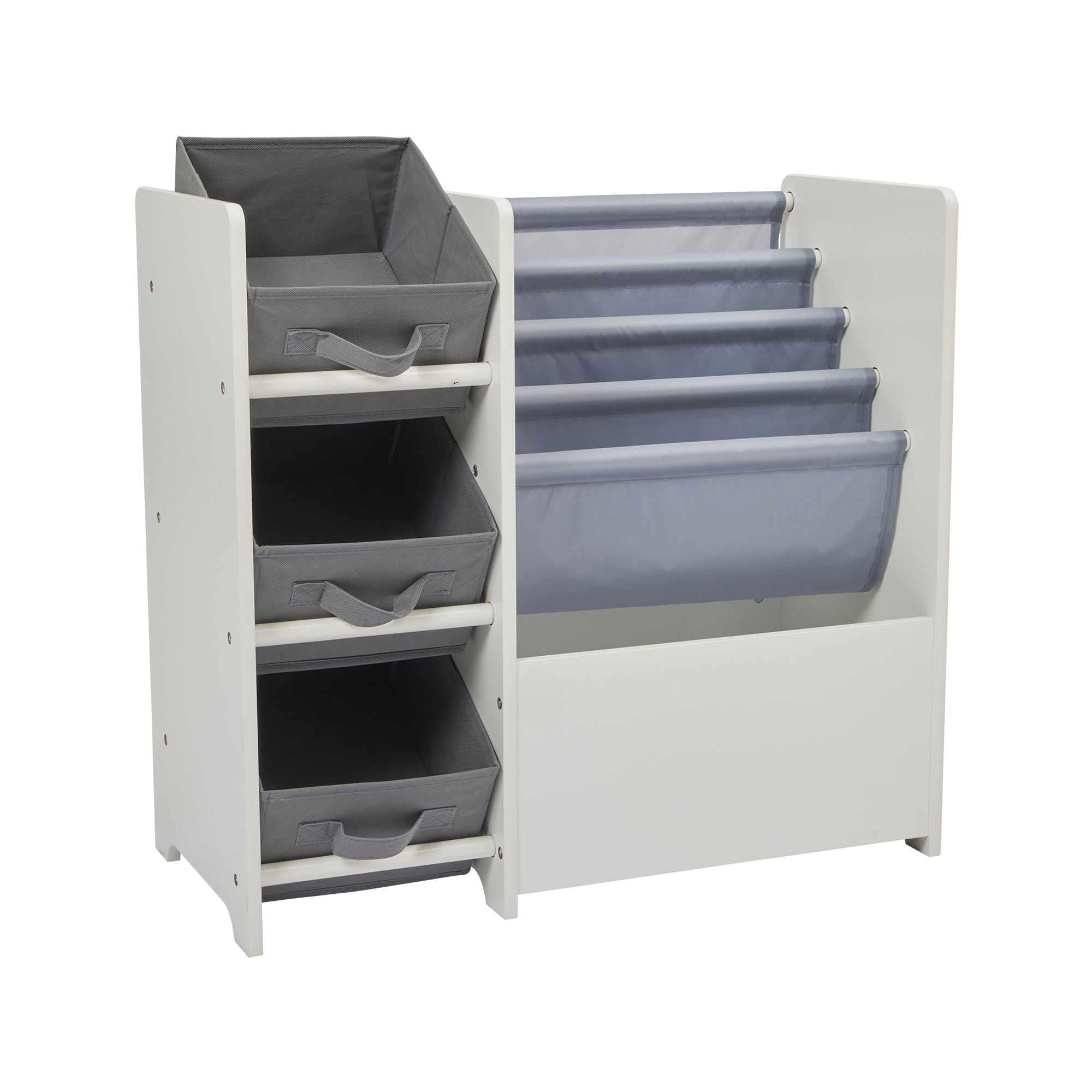 Kids White Book Display Storage Unit 4 Bins (Ages 2+)