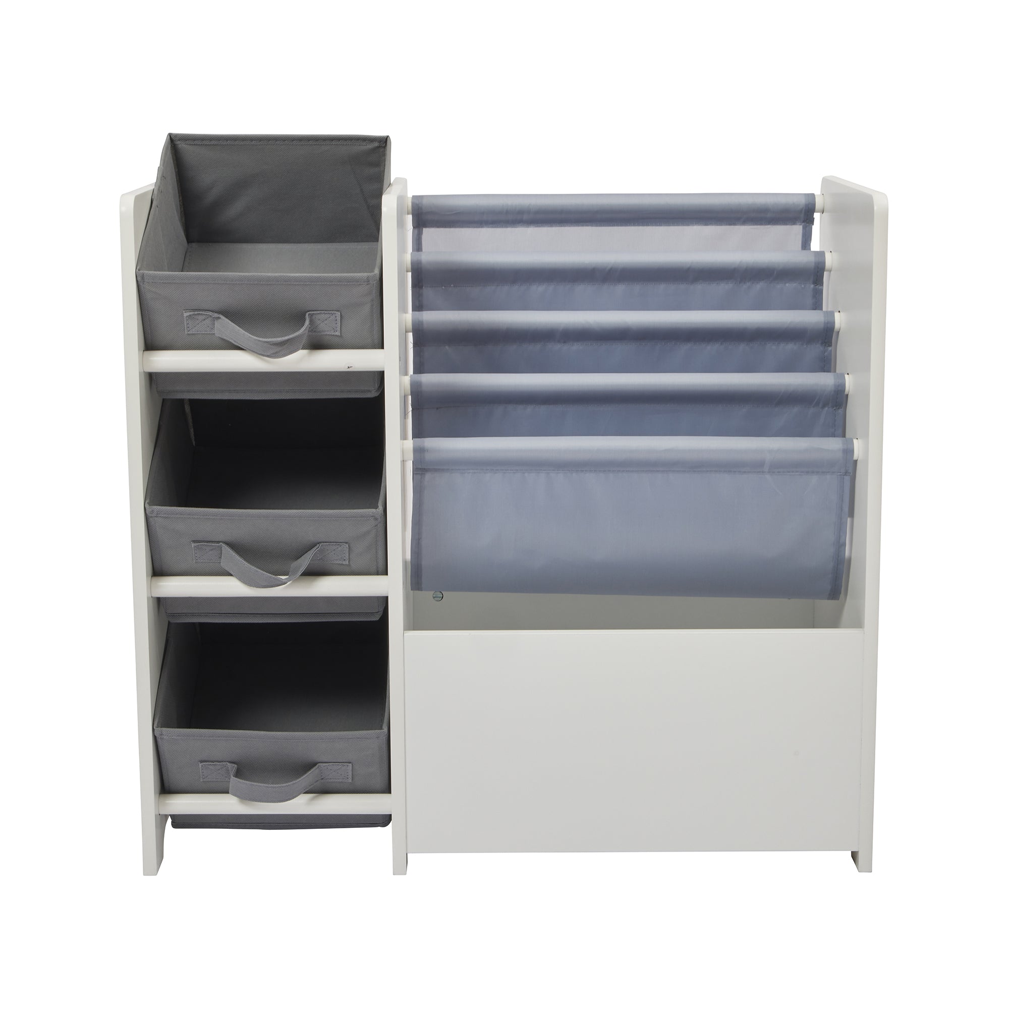 Kids White Book Display Storage Unit 4 Bins (Ages 2+)
