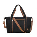 Kono Lightweight Waterproof Weekender Tote Bag Foldable Cabin Flight Duffel Ideal for Underseat Carry - On Travel - Black and Brown