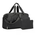 Kono Versatile Multi - Compartment Travel Weekend Bag Two - Piece Set with Shoe Compartment and Cosmetic Pouch - Black