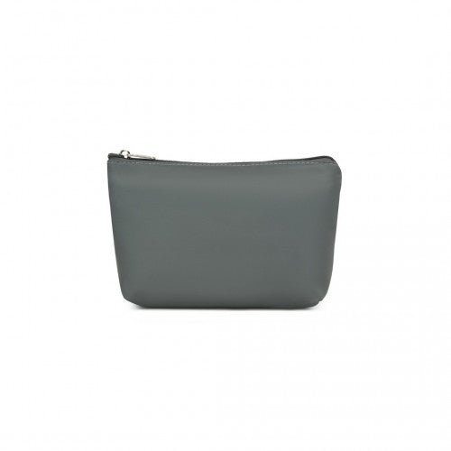 Kono Versatile Multi - Compartment Travel Weekend Bag Two - Piece Set with Shoe Compartment and Cosmetic Pouch - Grey