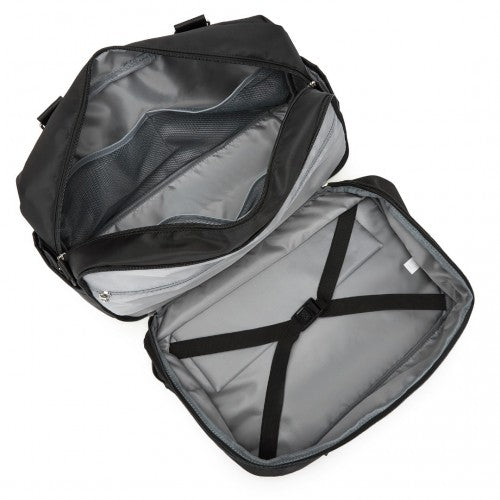 Kono Multi - functional Travel Bag Large Tote Bag & Duffle Bag with Expandable Compartment and Wet/Dry Pocket - Black