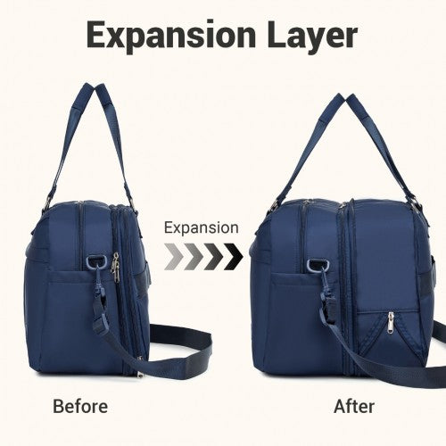 Kono Multi - functional Travel Bag Large Tote Bag & Duffle Bag with Expandable Compartment and Wet/Dry Pocket - Navy