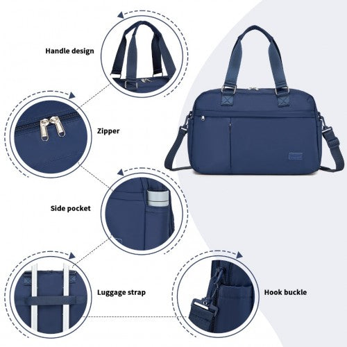 Kono Multi - functional Travel Bag Large Tote Bag & Duffle Bag with Expandable Compartment and Wet/Dry Pocket - Navy