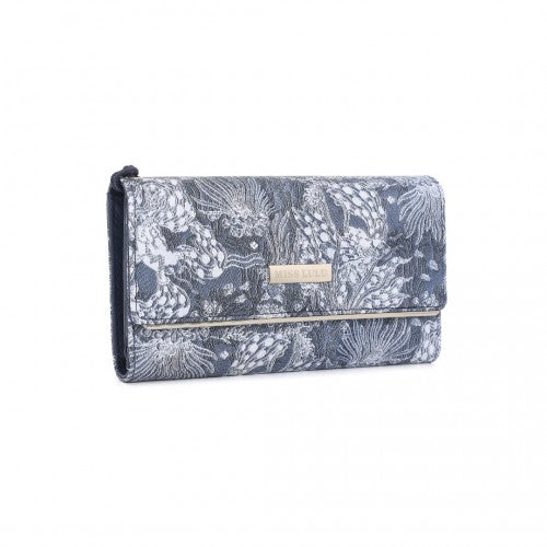 Miss Lulu Elegant Women's Long Purse with Detachable Wrist Strap And Multi - Card Organizer - Navy