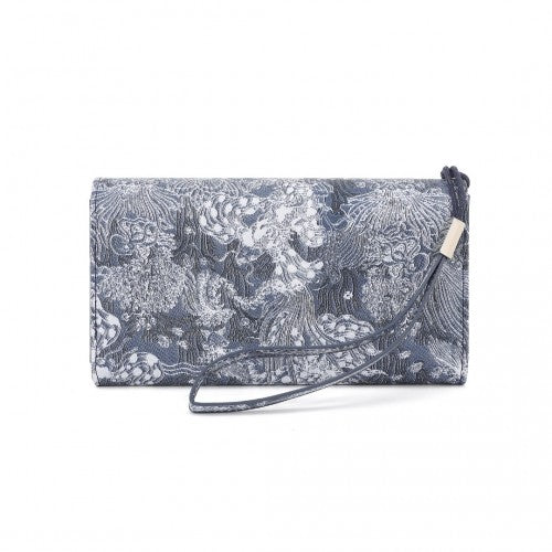 Miss Lulu Elegant Women's Long Purse with Detachable Wrist Strap And Multi - Card Organizer - Navy