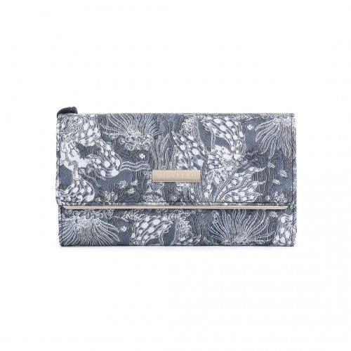 Miss Lulu Elegant Women's Long Purse with Detachable Wrist Strap And Multi - Card Organizer - Navy
