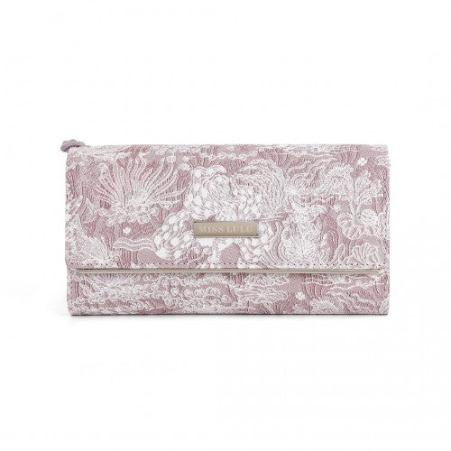 Miss Lulu Elegant Women's Long Purse with Detachable Wrist Strap And Multi - Card Organizer - Pink