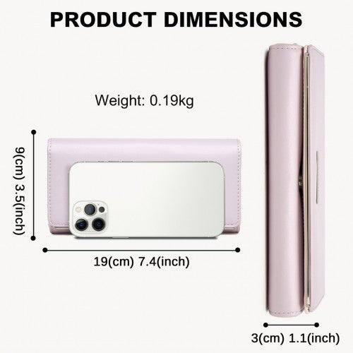 Miss Lulu Sleek and Elegant Long Wallet for Women - A Timeless Accessory - Purple