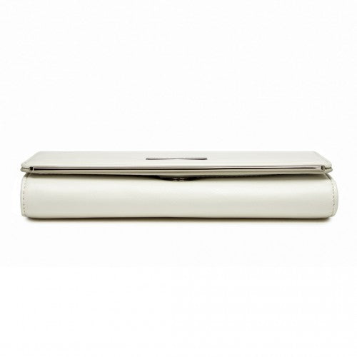Miss Lulu Sleek and Elegant Long Wallet for Women - A Timeless Accessory - White