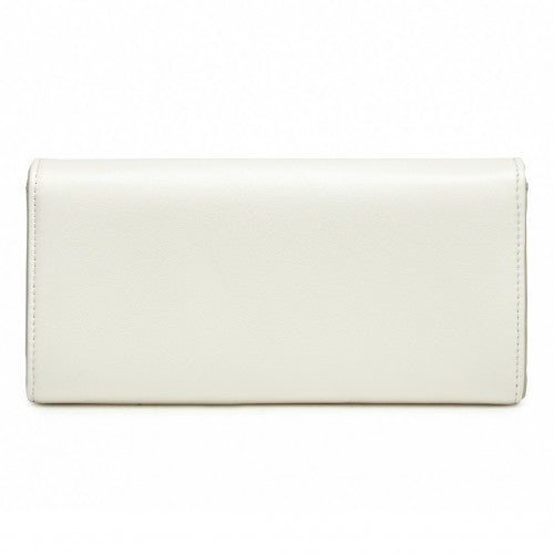 Miss Lulu Sleek and Elegant Long Wallet for Women - A Timeless Accessory - White