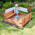 Children's Wooden Sandpit with Bench Seats and Cover (18 Months+)