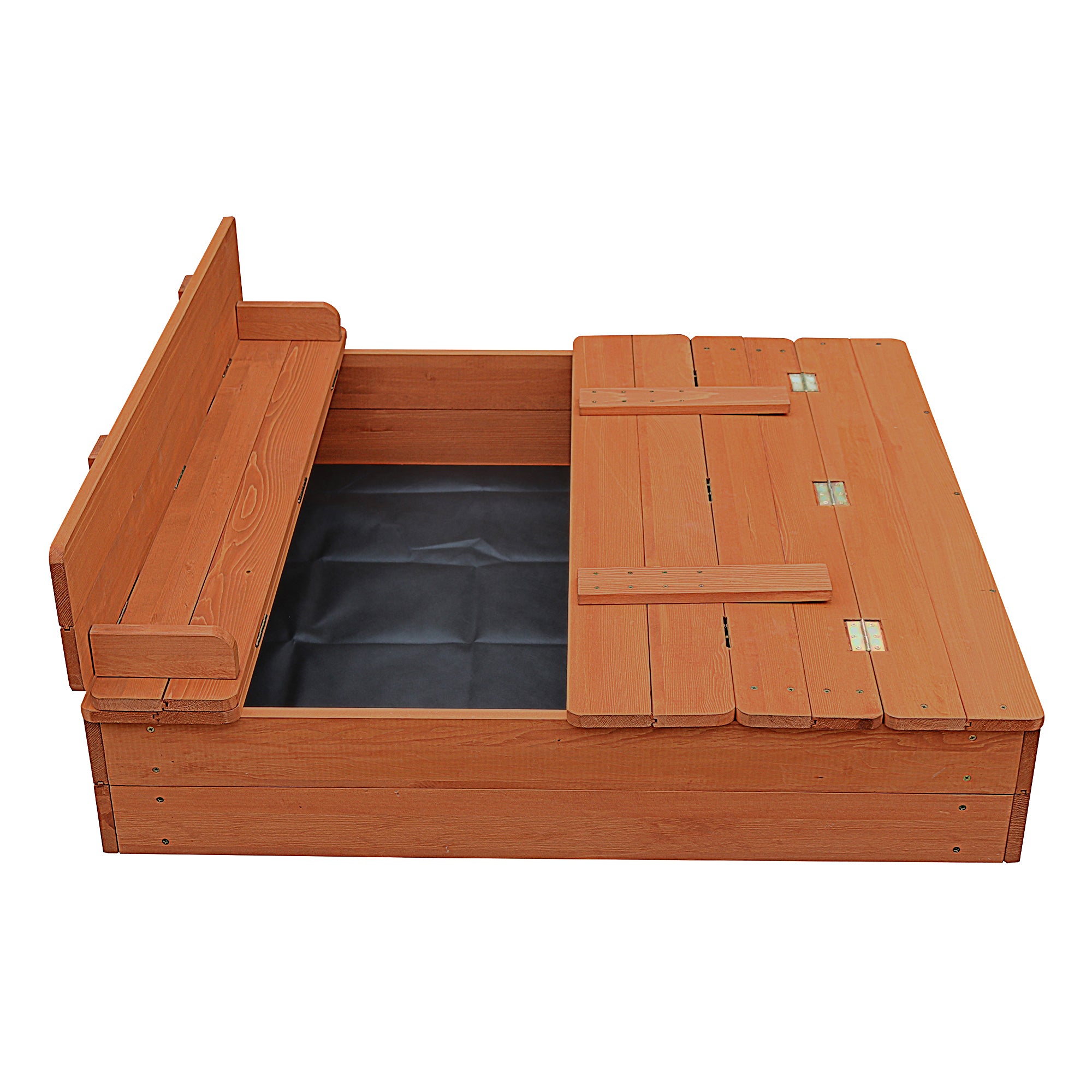 Children's Wooden Sandpit with Bench Seats and Cover (18 Months+)