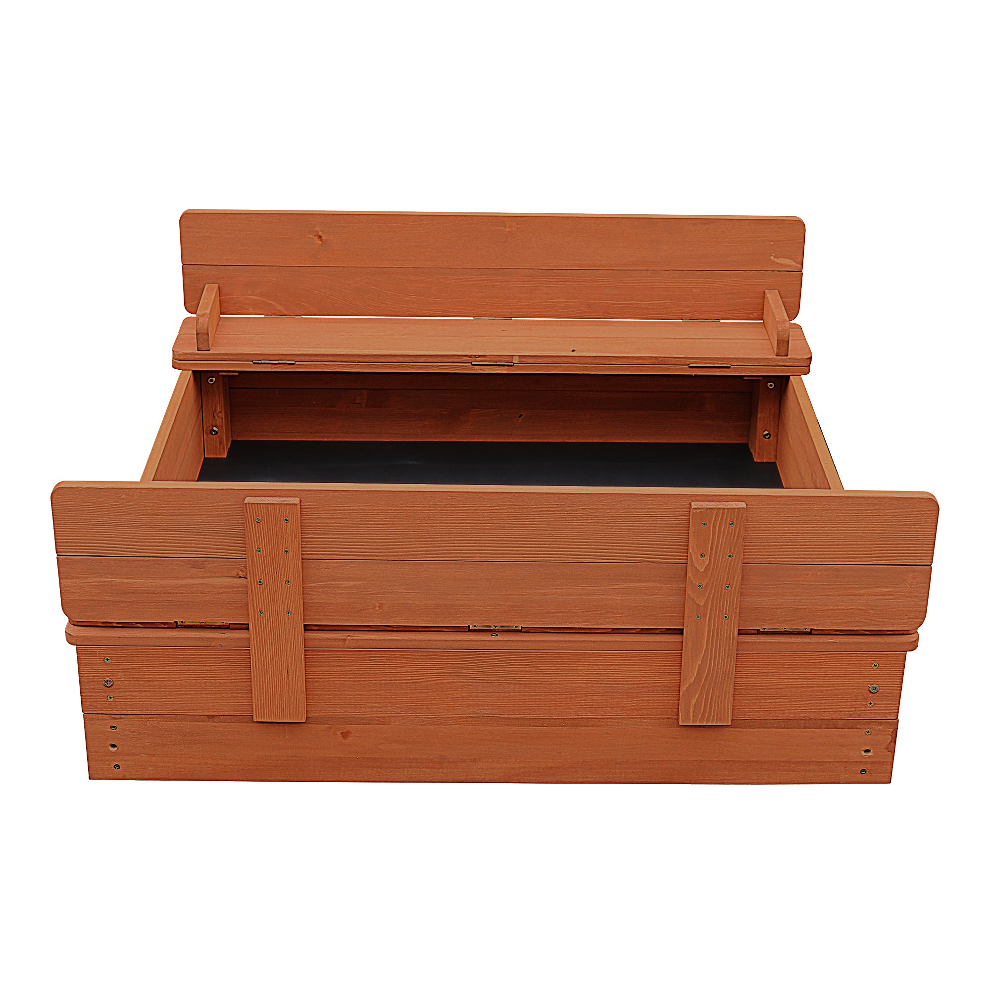 Children's Wooden Sandpit with Bench Seats and Cover (18 Months+)