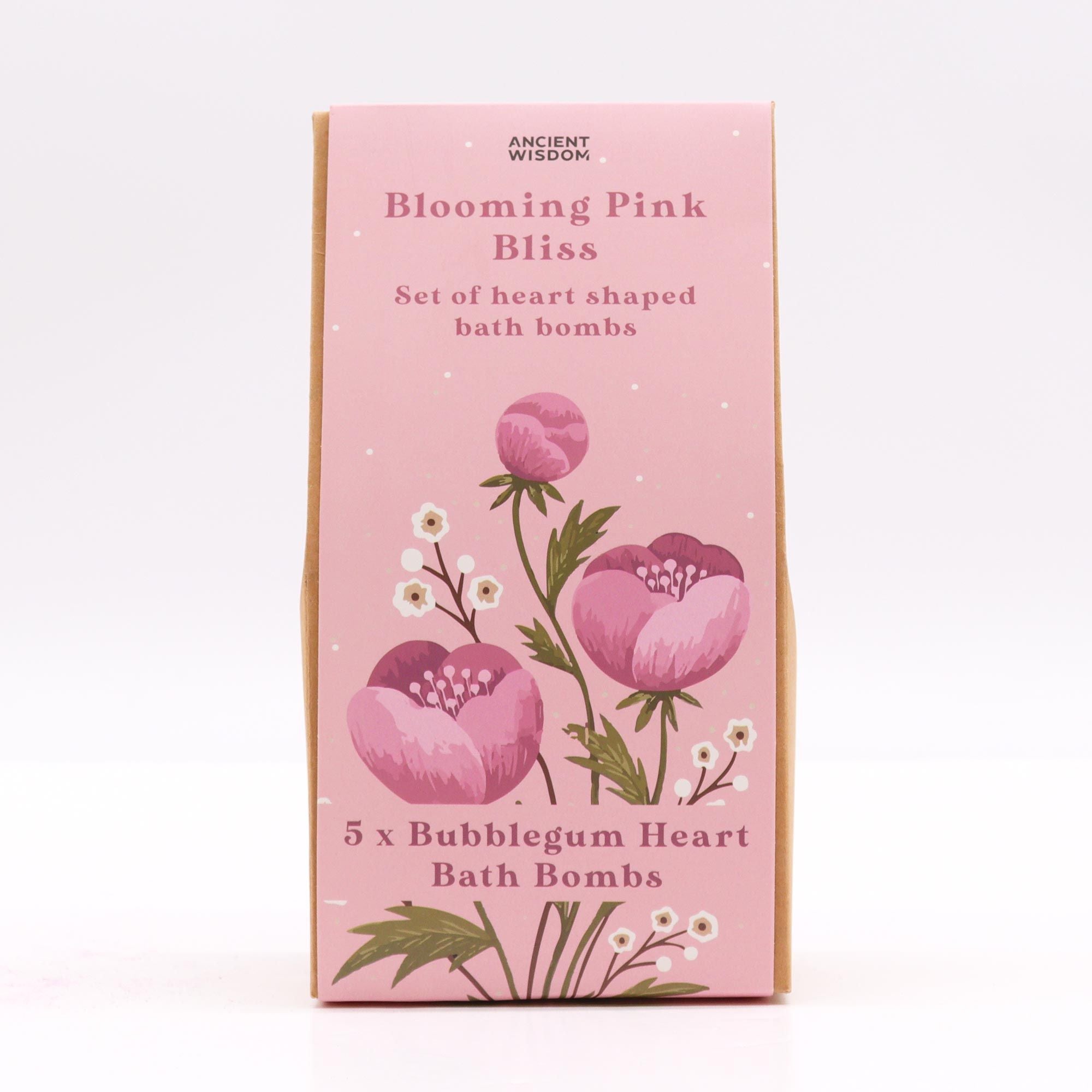 Blooming Pink Bliss Bath Heart Gift Set - bath bombs
