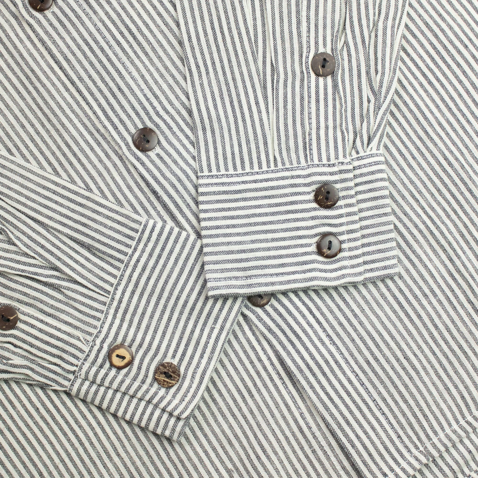 Nomad Grandad Shirt in Grey Stone (100% Cotton)