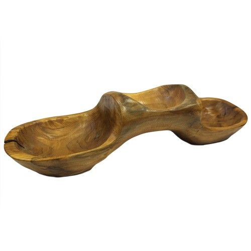 3 Bowl Pyramid 40cm – Stacked Pyramid Teak Decor & Serving Bowls