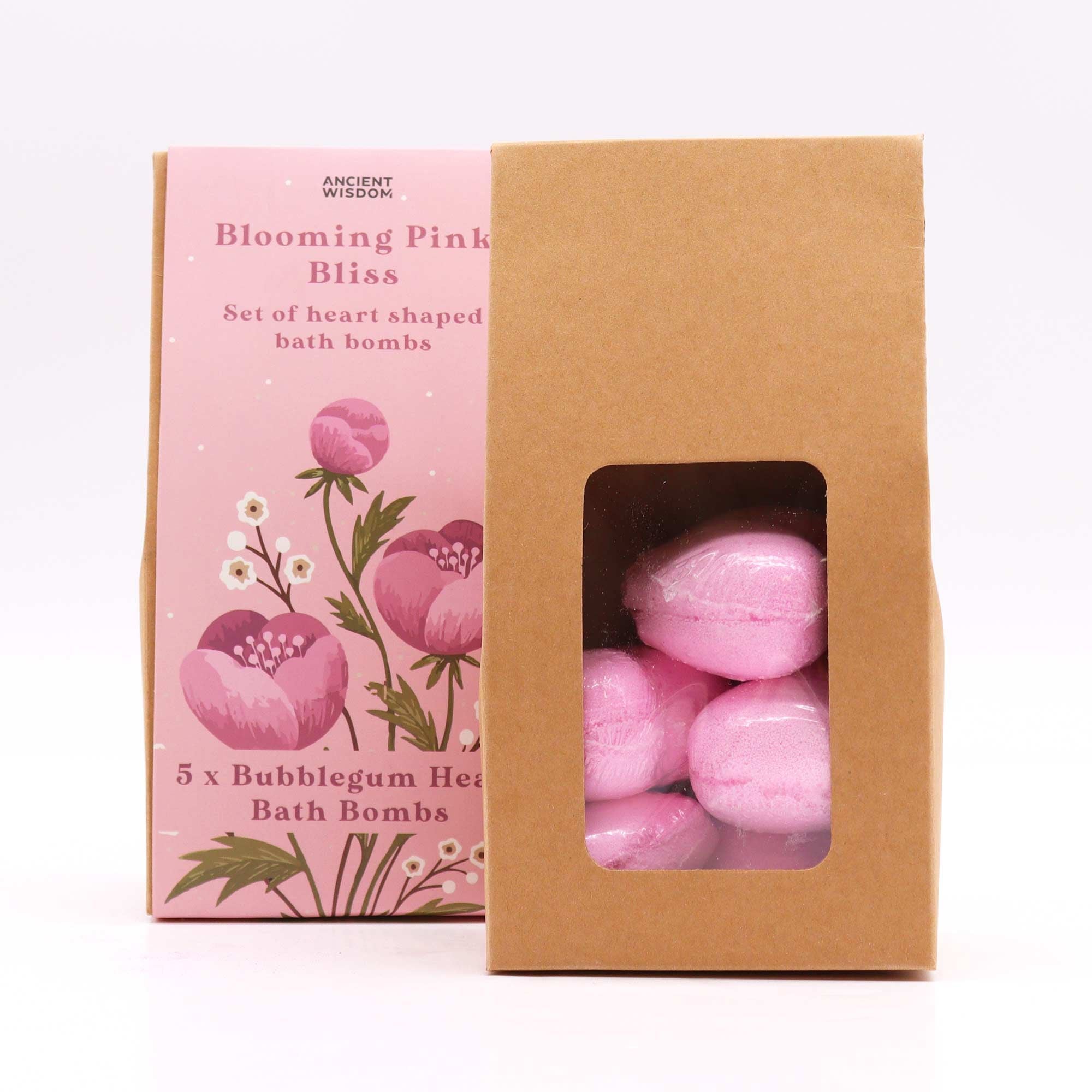 Blooming Pink Bliss Bath Heart Gift Set - bath bombs