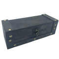 Long Tea Chest - Grey - Vintage Style Wooden Tea Storage Box
