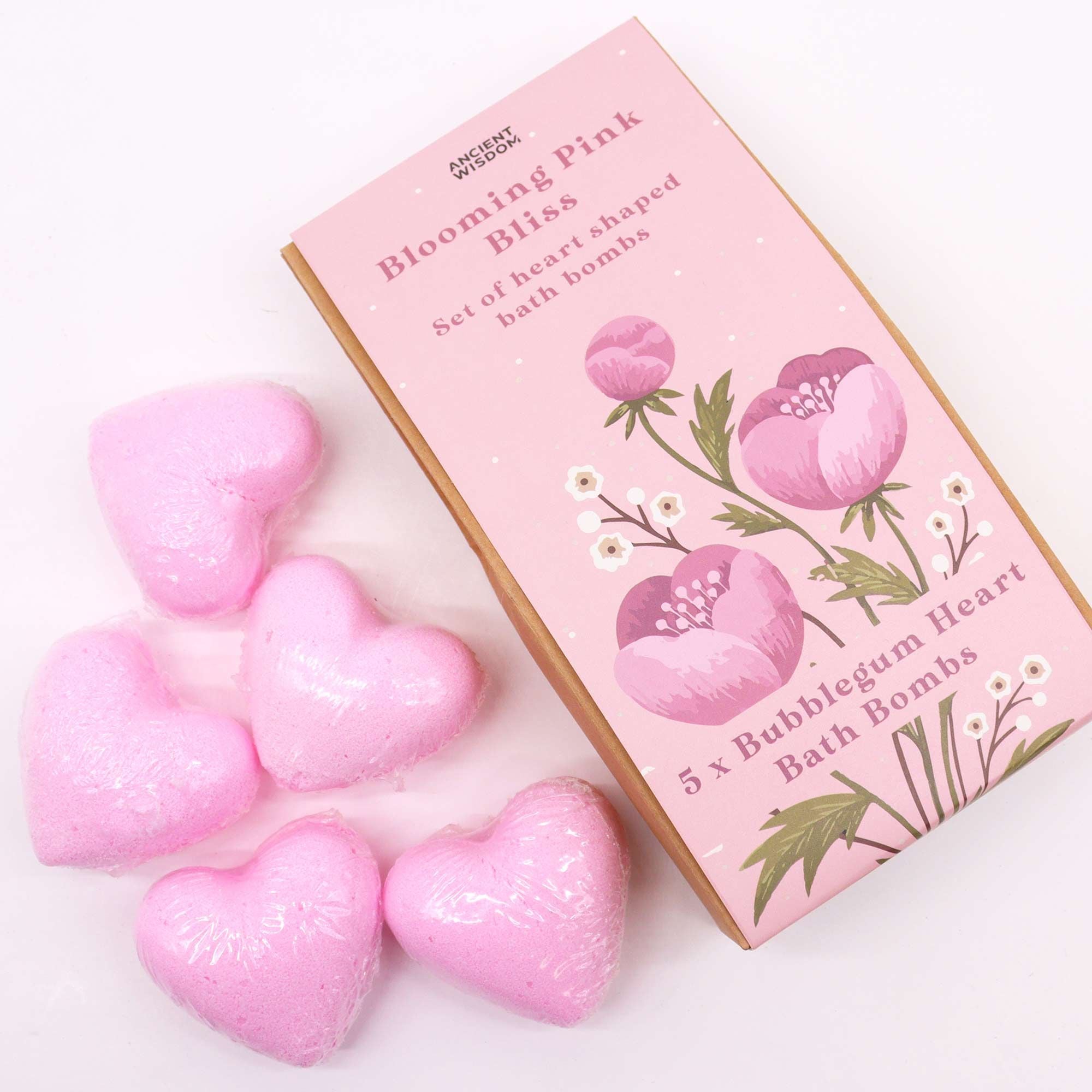 Blooming Pink Bliss Bath Heart Gift Set - bath bombs