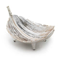Hand-Carved Whitewashed Coconut Leaf Bowl – Sustainable Rustic Home Décor
