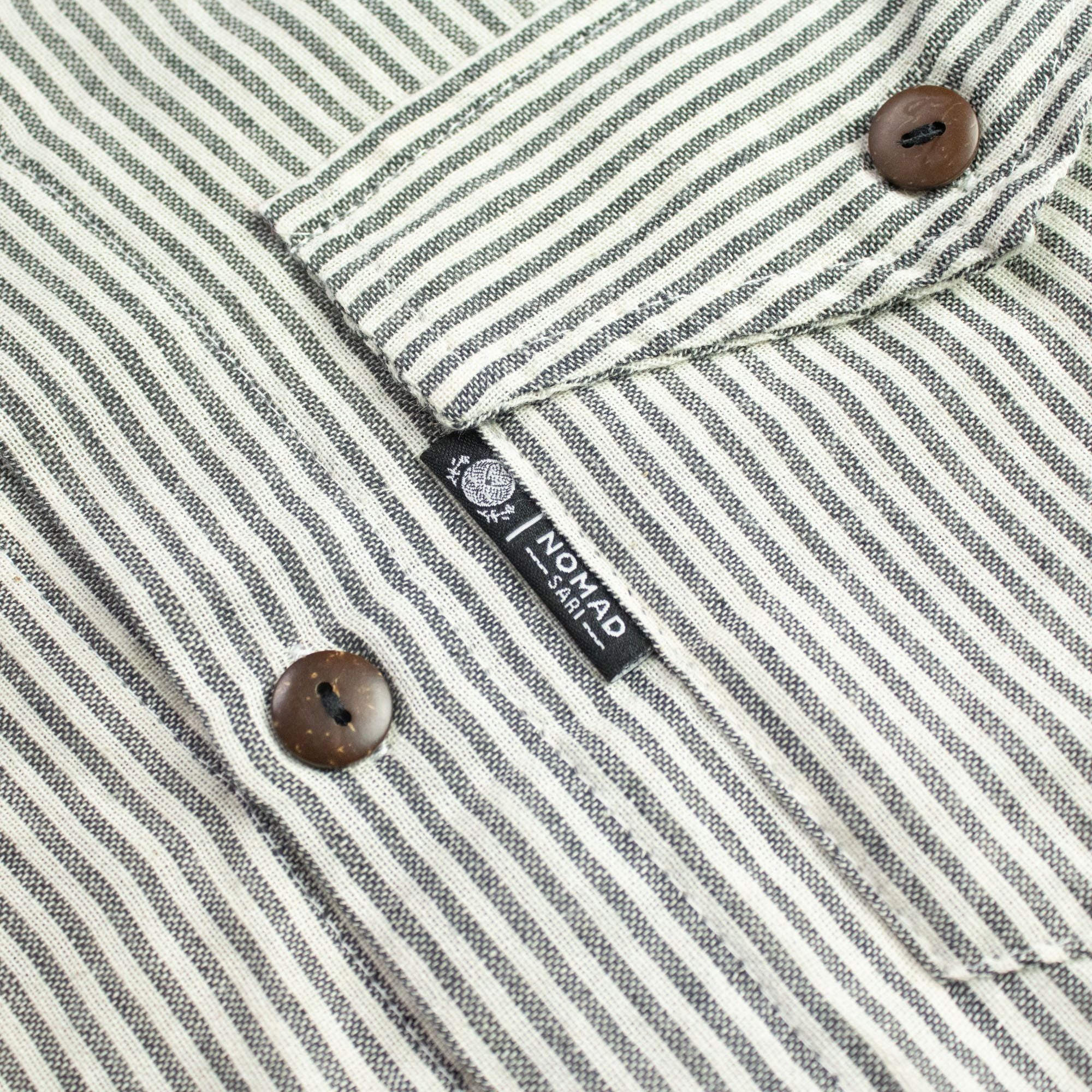 Nomad Grandad Shirt in Grey Stone (100% Cotton)