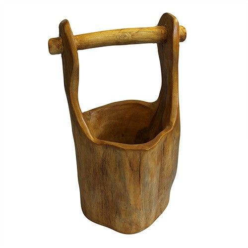 Teak Well Buckets 28cm – Handcrafted Solid Teak Storage & Display Buckets