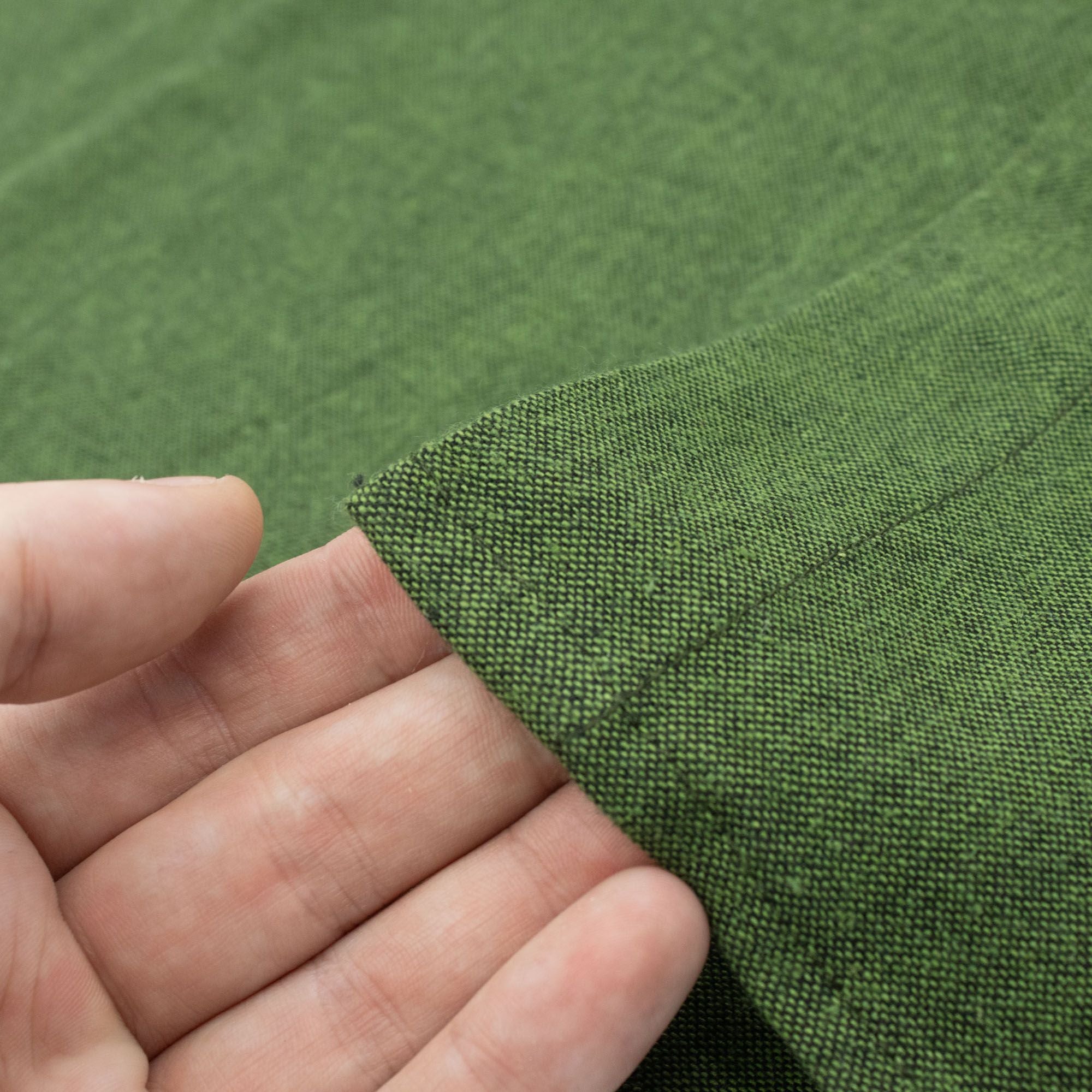 Nomad Grandad Shirt in Forest Green - 100% Cotton