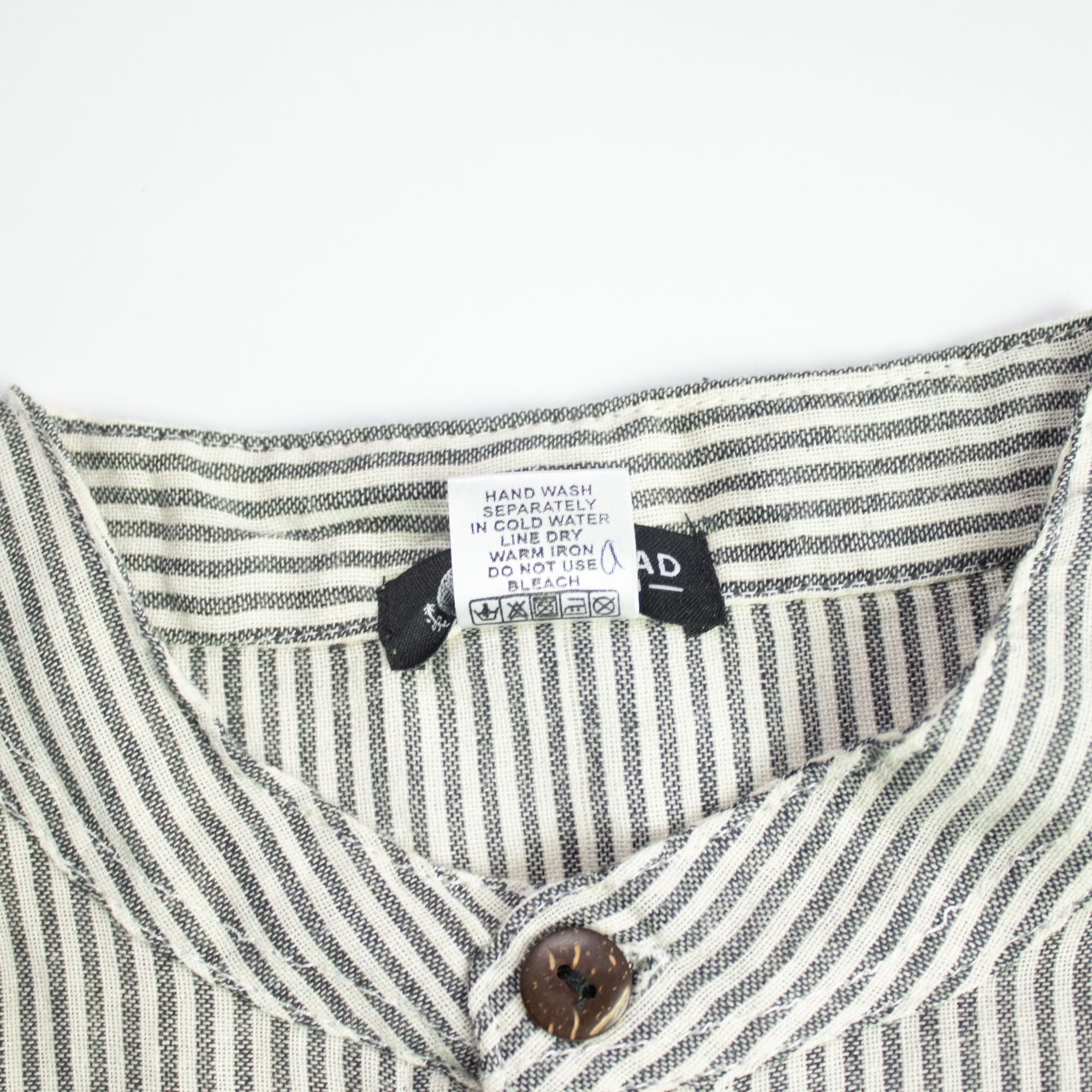 Nomad Grandad Shirt in Grey Stone (100% Cotton)