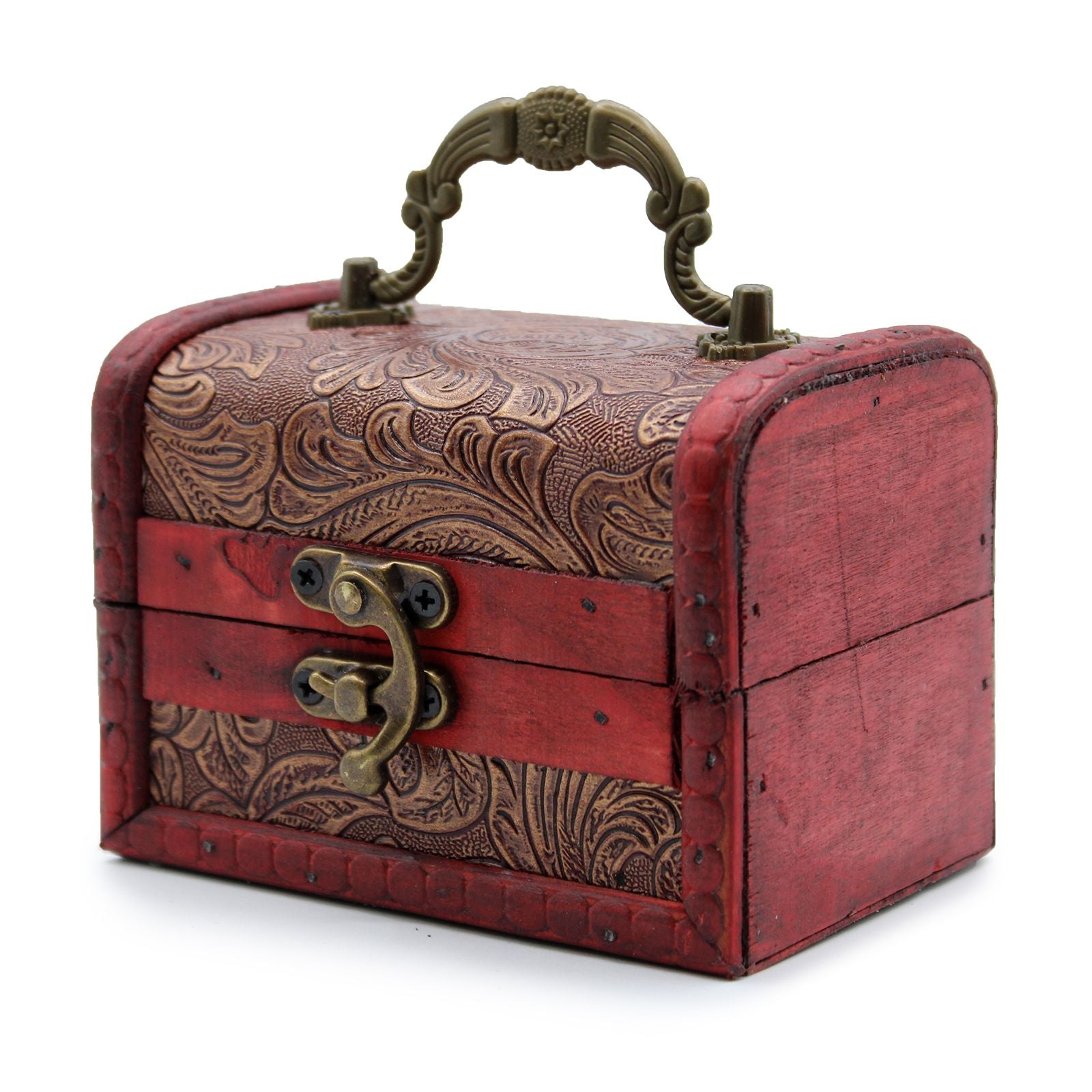 Large Colonial Boxes - Floral Embossed Decorative Storage