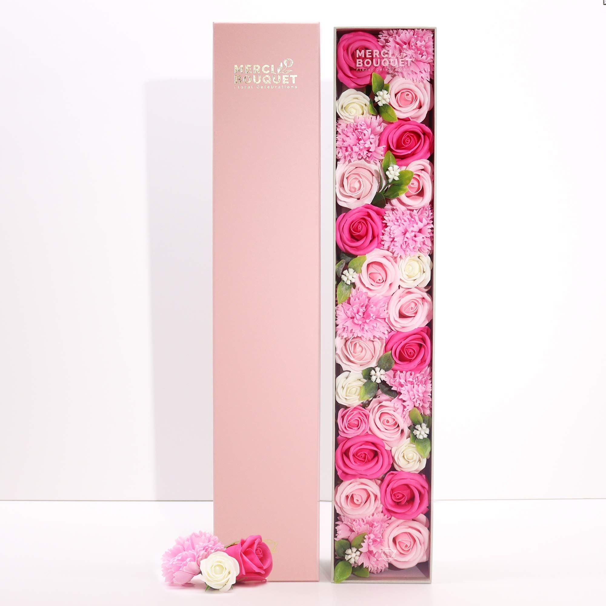 Extra Long Box - Baby Blessings - Pinks - Soap Flower Gift Round Box