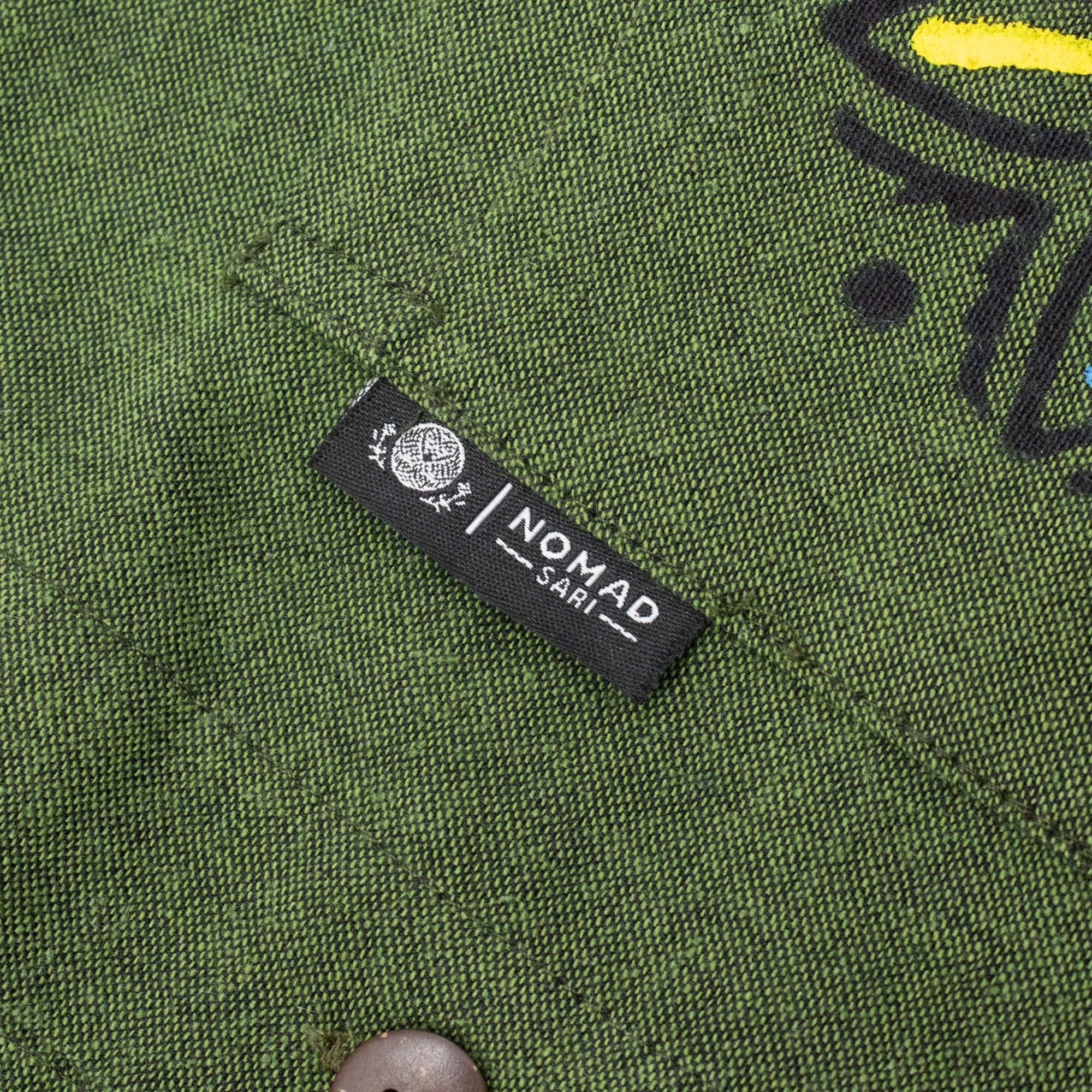 Nomad Grandad Shirt in Forest Green - 100% Cotton