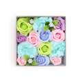 Square Box - Baby Blessings - Blues - Soap Flower Gift Round Box