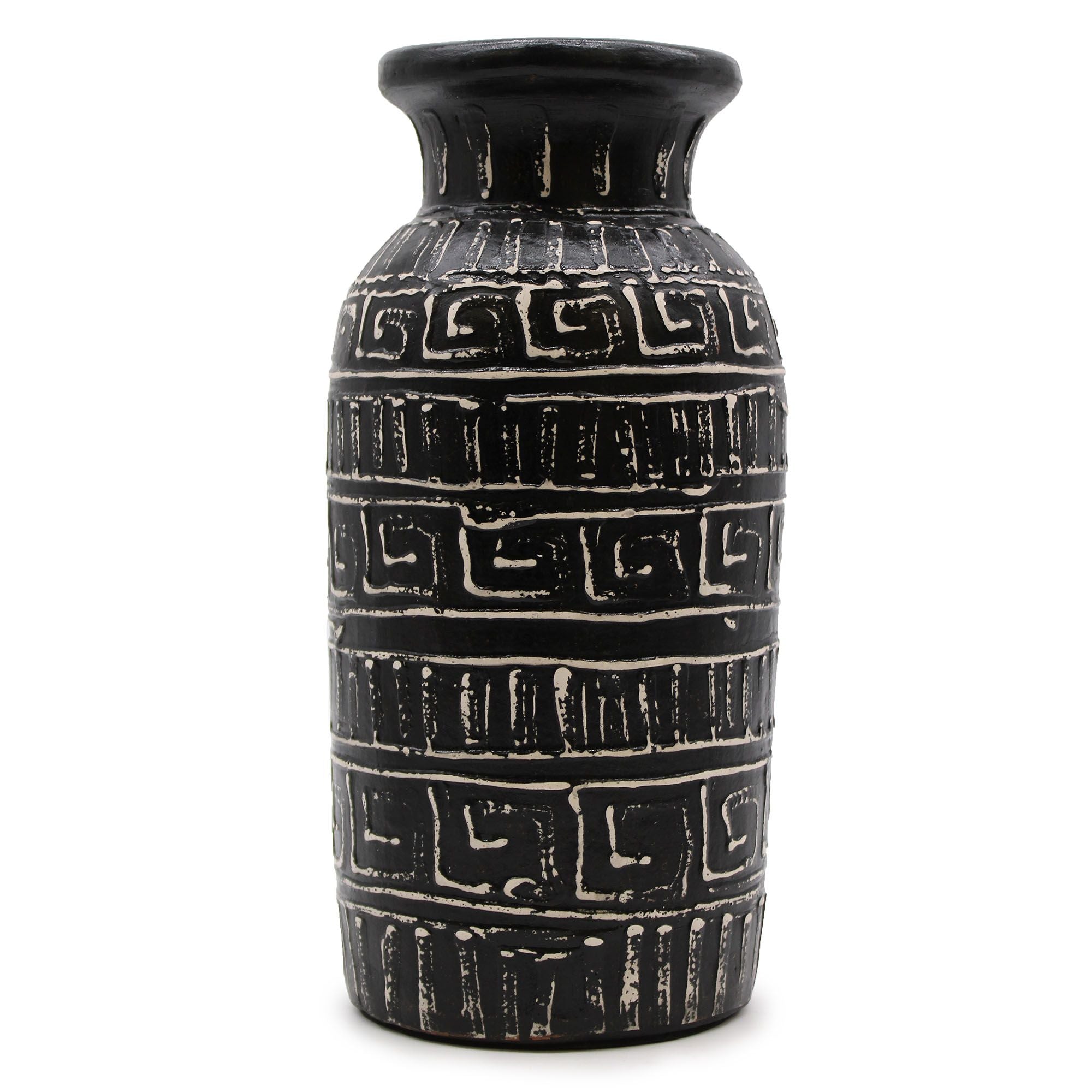 Greek Straight Vase - Chocolate - handmade