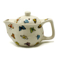 Small Herbal Teapot - Butterflies - 350ml Ceramic with Strainer
