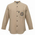 Nomad Grandad Shirt - Stone Grey Cotton