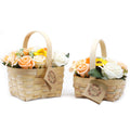 Medium Orange Bouquet in Wicker Basket - bath soap