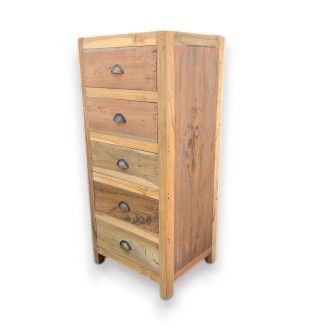 Tall 5-Drawer Chest | Recycled Teak Wood – Handcrafted in Bali