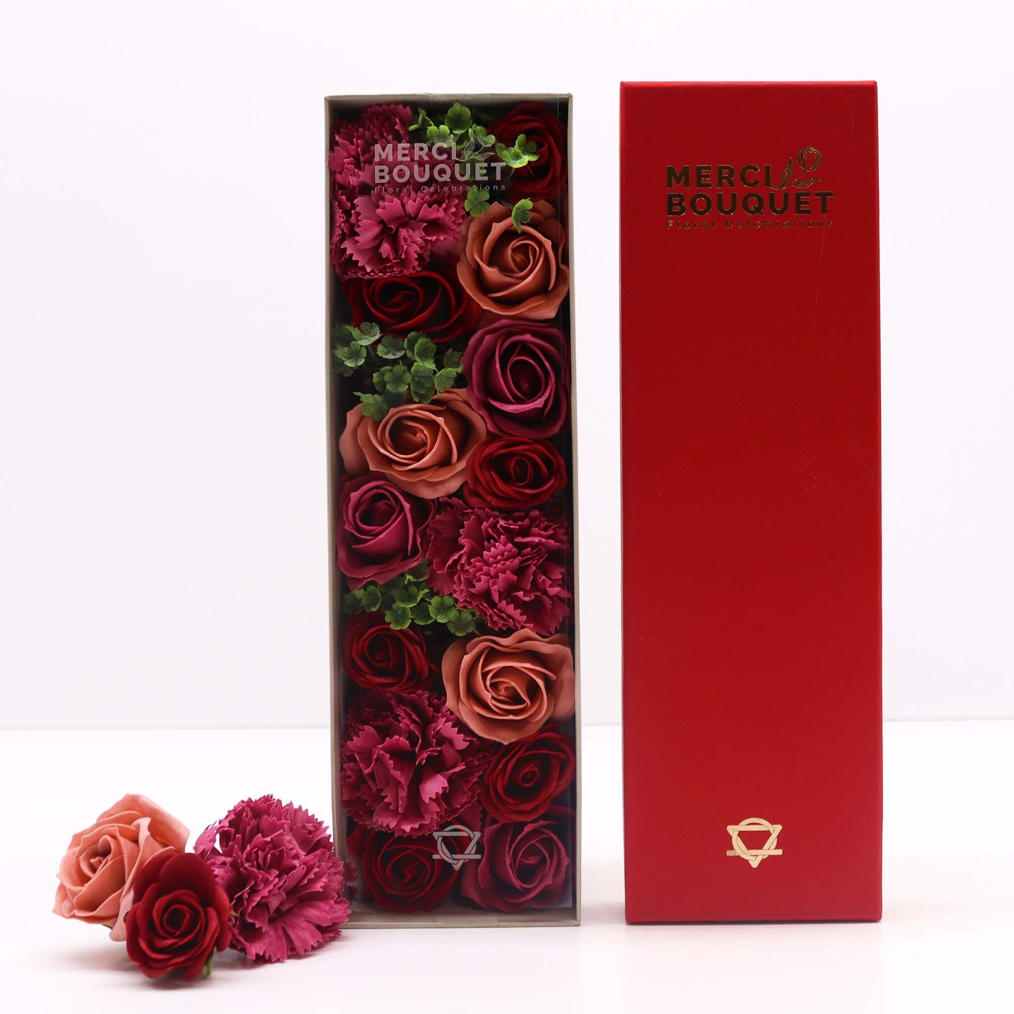 Long Box - Vintage Roses - Soap Flower Gift Round Box