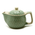 Small Herbal Teapot - Green Mosaic - 350ml Ceramic with Strainer