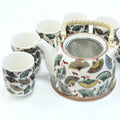 Herbal Teapot Set - China Fans - 650ml Teapot with 6 Cups & Strainer