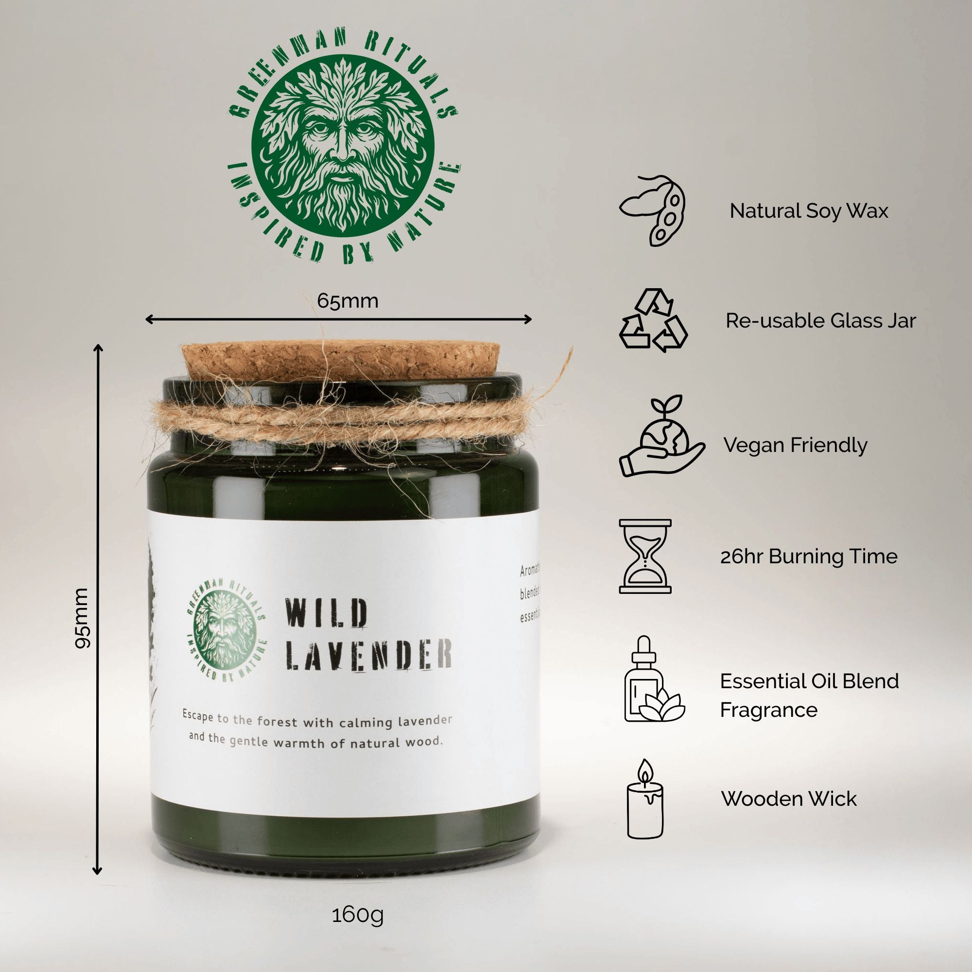 Greenman Woodwick Soy Candle - Fig & Cassis