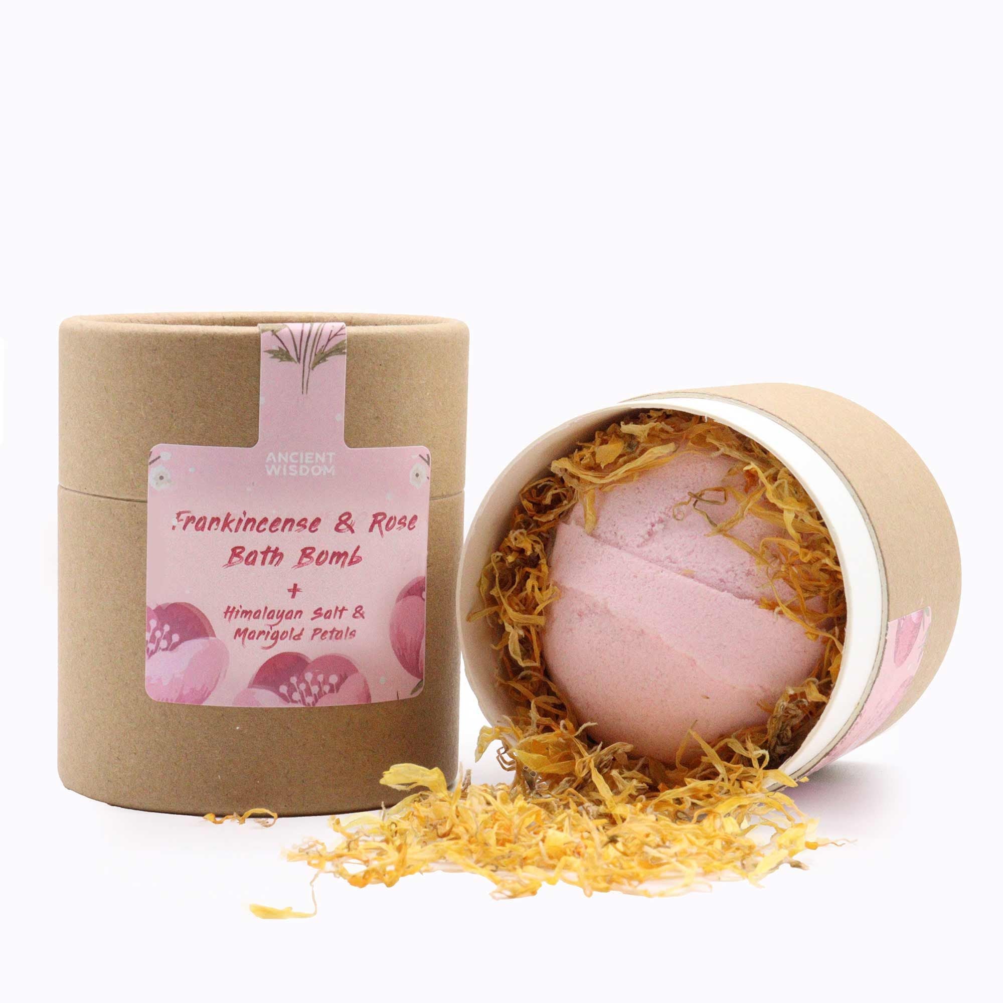 Blooming Pink Bliss - Bath bomb, sea salt & flower petals set