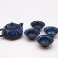 Herbal Blues Teapot Set with 4 Cups - Ceramic Blue Tea Set