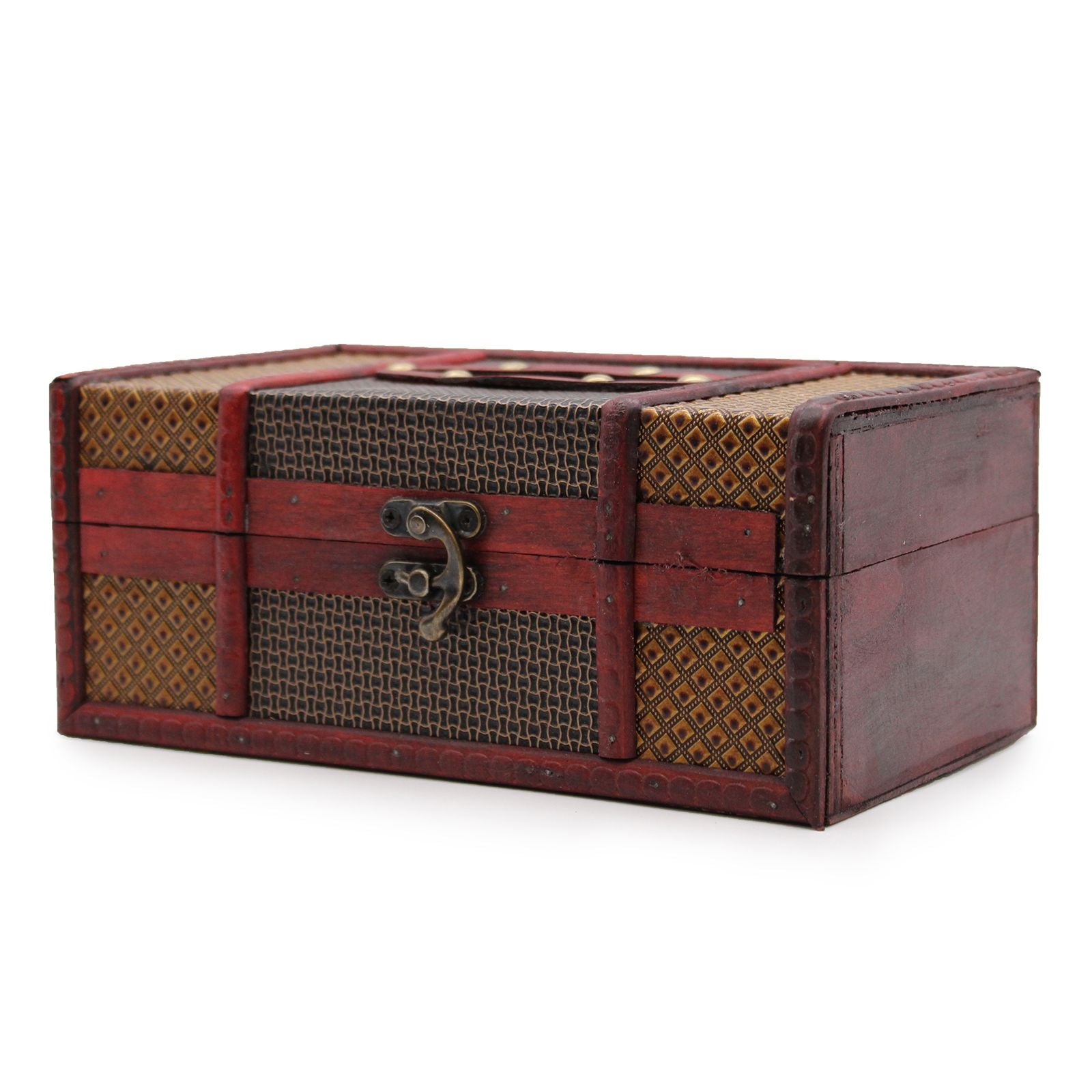 Large Tissue Box Trunk Style - Vintage-Style Decorative Storage