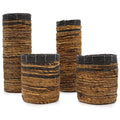 Banana Leaf Set - 2 Vase & 2 Bins - 4 Handwoven Java Storage Baskets
