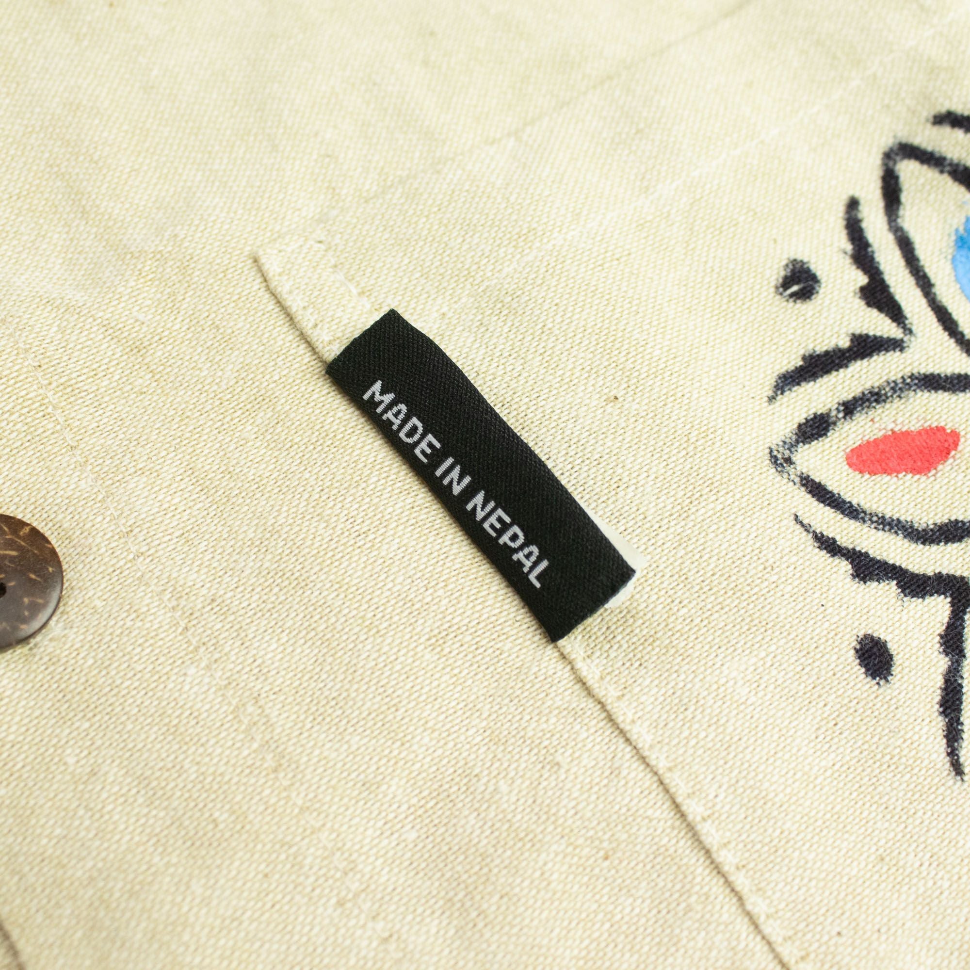 Nomad Grandad Shirt - Stone Grey Cotton