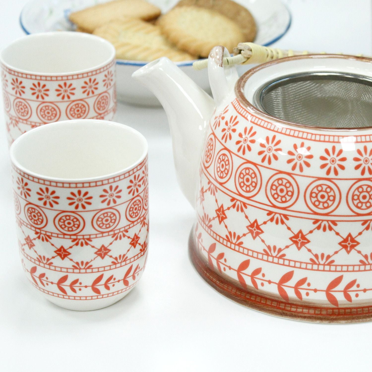 Herbal Teapot Set - Amber - 650ml Teapot with 6 Cups & Strainer