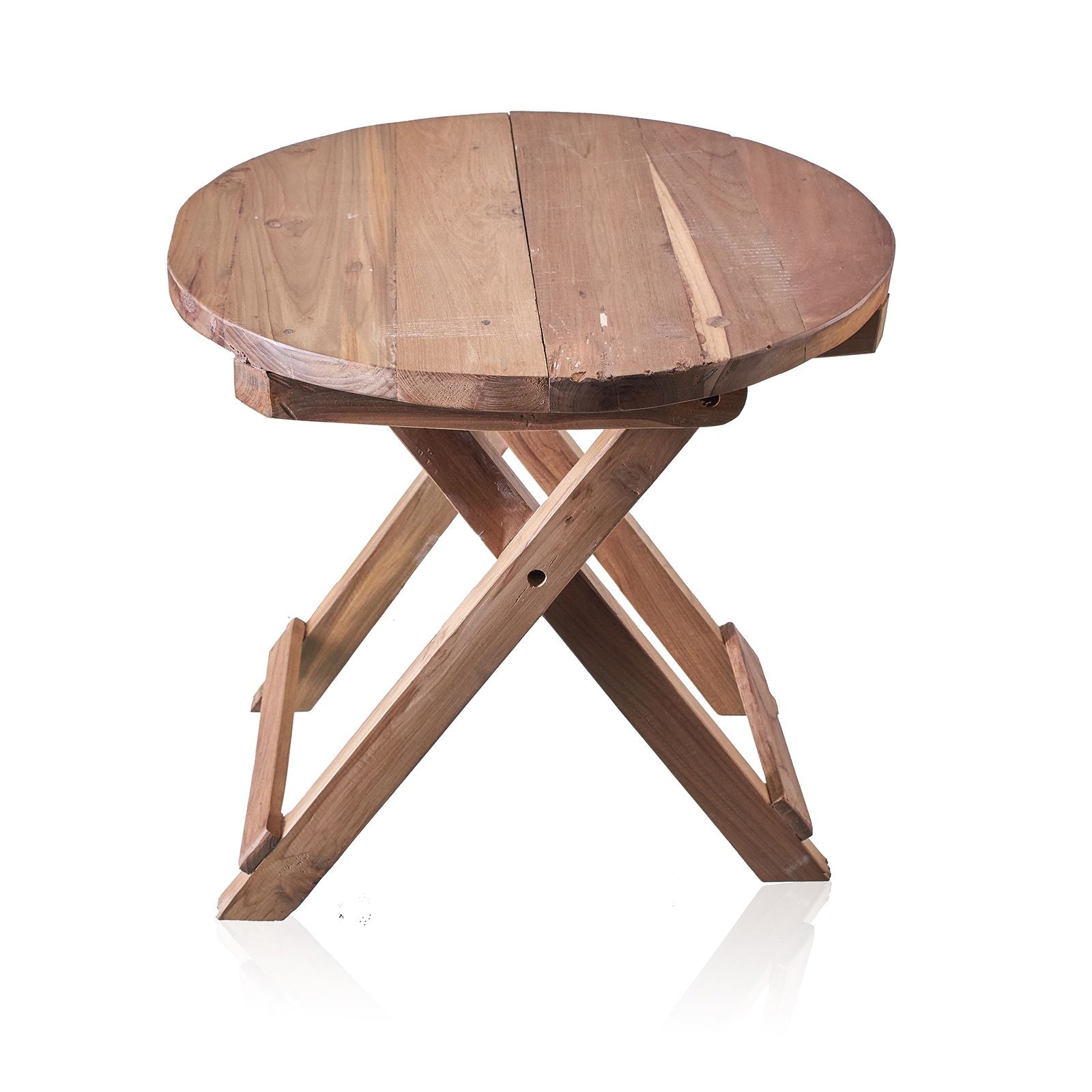 Round Folding Coffee Table - 50cm | Recycled Teak Wood – Handcrafted in Bali