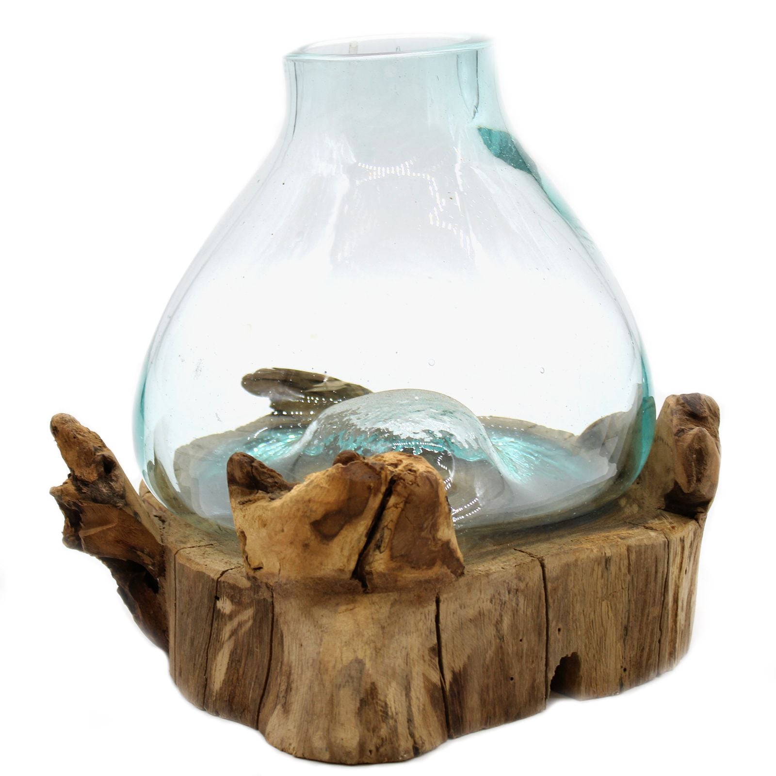 Handmade Molten Glass 3.7L Fish Tank with Light Base – 30cm